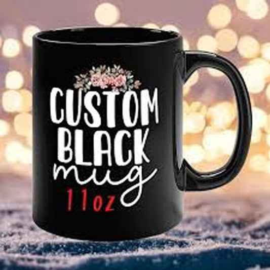 Customized Patch Black Mug customized with Pics/Name/Logo - Shalimar Prints