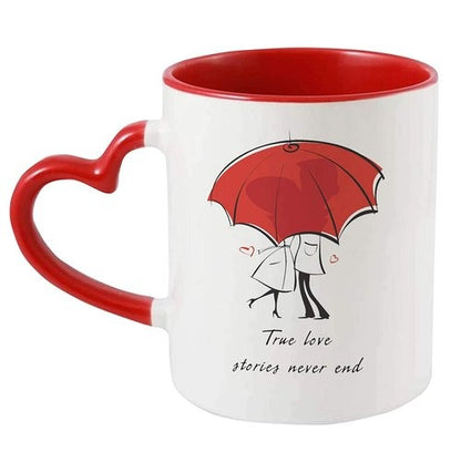 Customizer Heart Handle Inner Red Mug - With Pics/Name/Logo