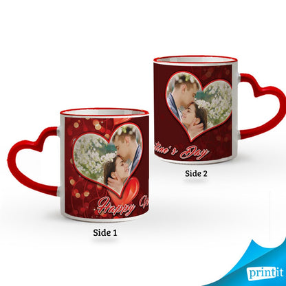 Customizer Heart Handle Inner Red Mug - With Pics/Name/Logo