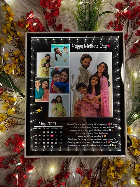 3D Customized Lighting Mirror Frame 8*10 With Pics - Family Memories - Couple Gift - Shalimar Prints