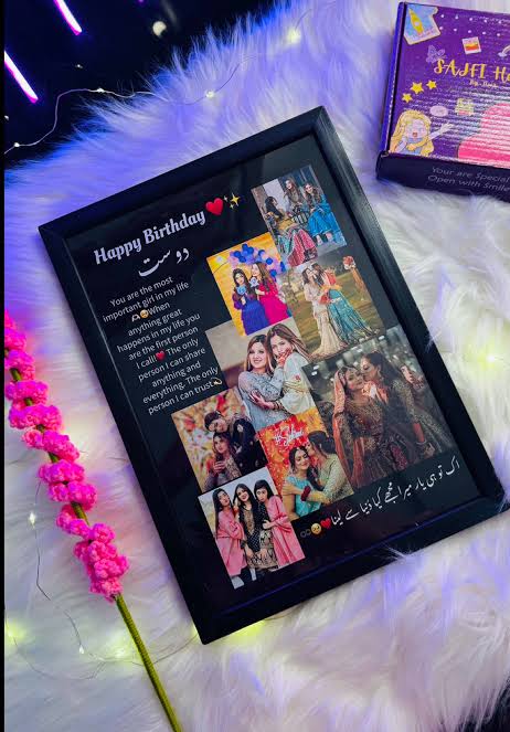 Black Border 8*12 Size Customized Frame for Birthday Gift, Wedding Gift, Couple Gift - Delivery All Pakistan - Shalimar Prints