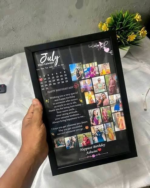 Black Border 8*12 Size Customized Frame for Birthday Gift, Wedding Gift, Couple Gift - Delivery All Pakistan - Shalimar Prints