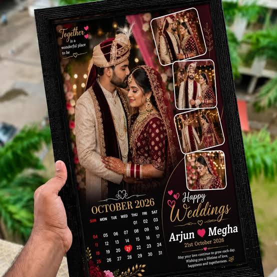Black Border 8*12 Size Customized Frame for Birthday Gift, Wedding Gift, Couple Gift - Delivery All Pakistan - Shalimar Prints