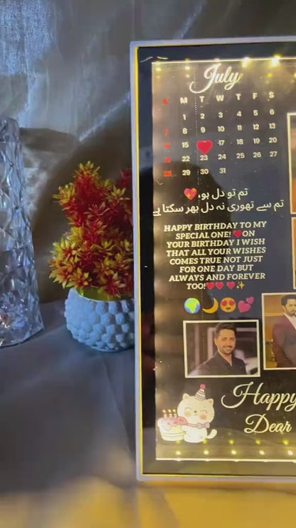 3D Customized Lighting Mirror Frame 8*10 With Pics - Family Memories - Couple Gift - Shalimar Prints