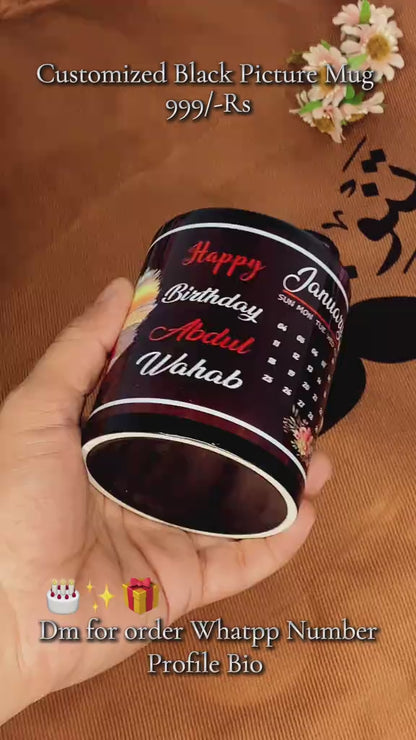 Customized Patch Black Mug customized with Pics/Name/Logo - Shalimar Prints