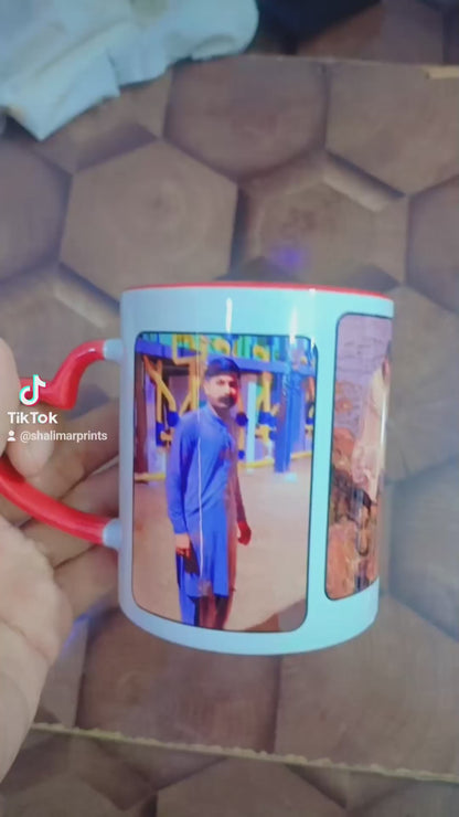 Customizer Heart Handle Inner Red Mug - With Pics/Name/Logo